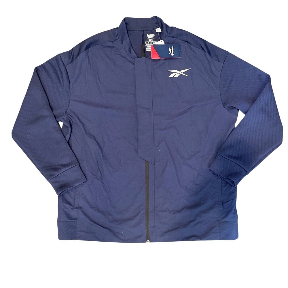 Reebok Jacket Mens 2XL Navy Blue TS Performance Layering Wicking Full Zip NWT